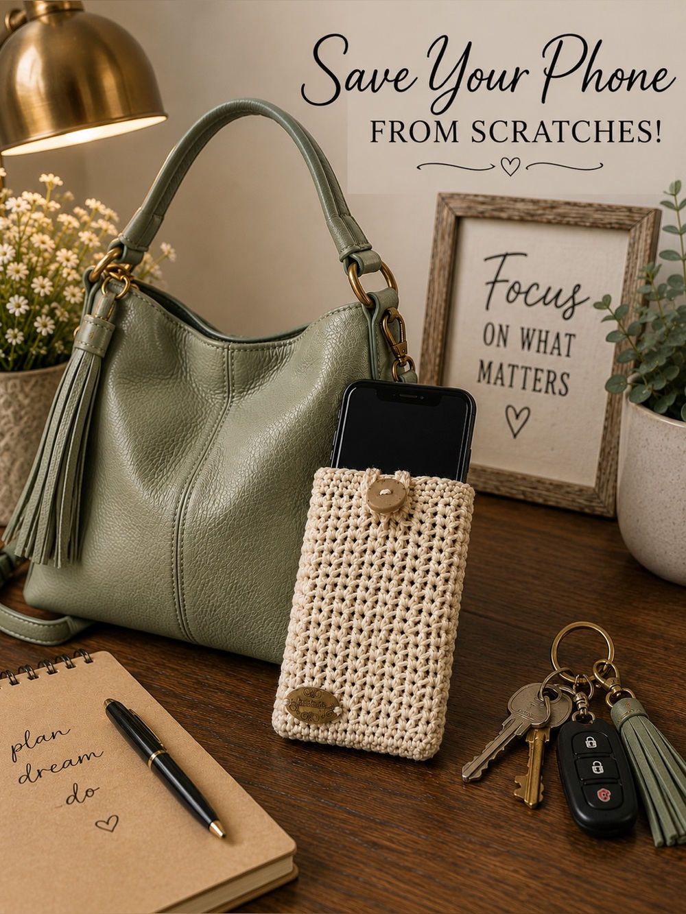 Crochet I PhoneSleeve
 with Button Closure